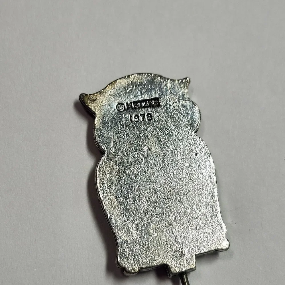 Owl Stick Pin - Silver Tone Metzke Vintage